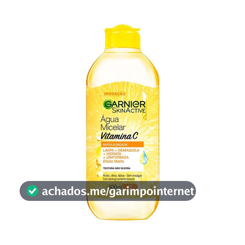 Água Micelar Garnier Uniform & Matte Antioleosidade Vitamina C 400ml
