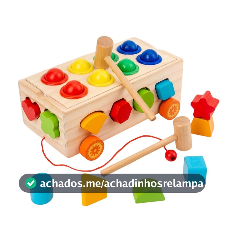 Kinderland Toys Trailer Montessori – Brinquedo Educativo de Madeira, Desenvolve Coordenação Motora, Encaixe e Lógica, Presente Criativo para Crianças 2+ Anos