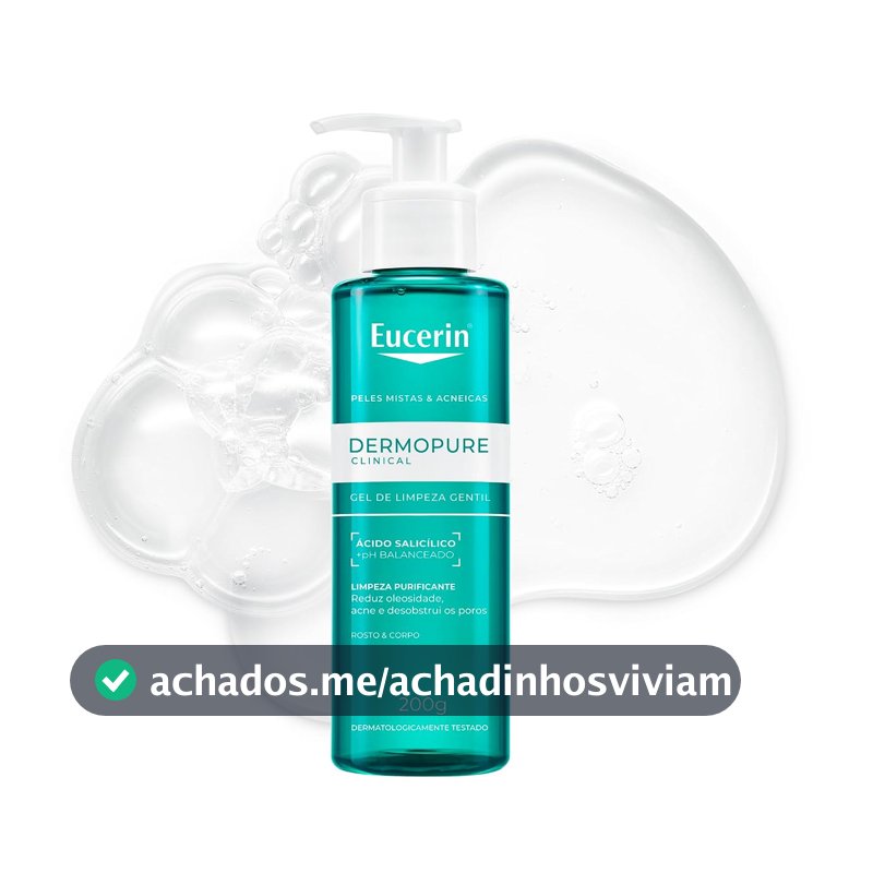 EUCERIN Dermopure Clinical Gel de Limpeza Gentil 200ml, Redução da oleosidade e acne, Desobstrui os poros
