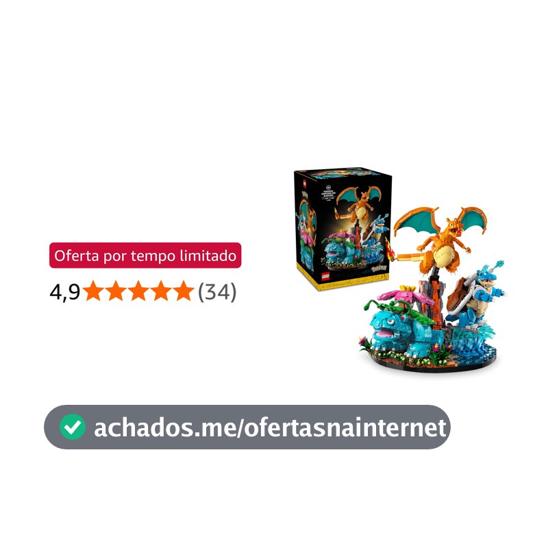 LEGO Pokémon Venusaur, Charizard e Blastoise, Conjunto 72153 (6.838 Peças)