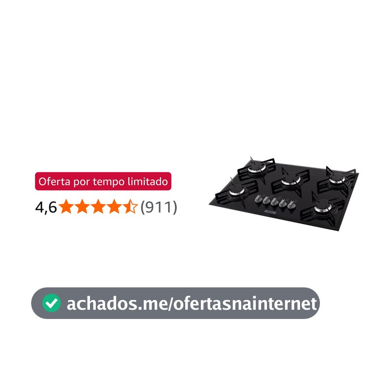 Cooktop a Gás Philco 5 Queimadores Cook Chef Bivolt