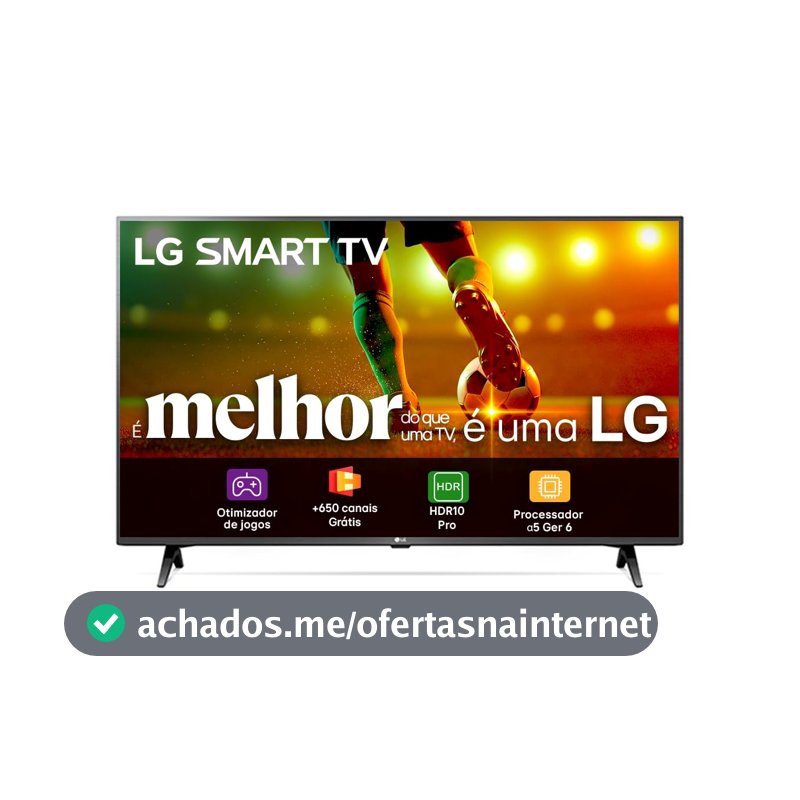 Smart TV 43" LG Full HD 43LR6700 Processador α5 Ger6 AI Alexa integrado LG Channels webOS 23 compatível com Controle Smart Magic