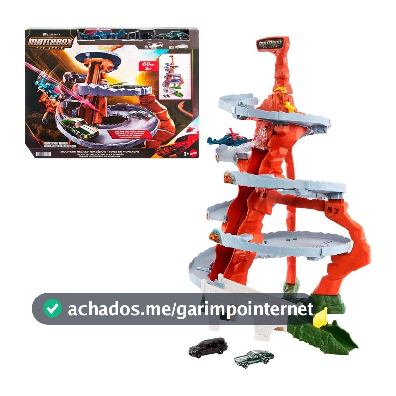 Matchbox 0 Conjunto de Brinquedo The Movie Pista De Fuga de Helicoptero Na Montanha 3Y+