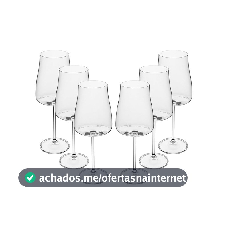 WOLFF - Conjunto 6 Taças de Cristal Ecológico Alex 600ml para Vinho