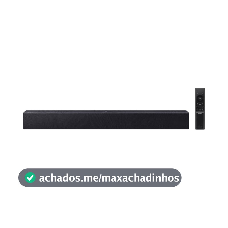 Soundbar Samsung HW-B400F, com 2.0 canais, Bluetooth, Subwoofer integrado e HDMI ARC