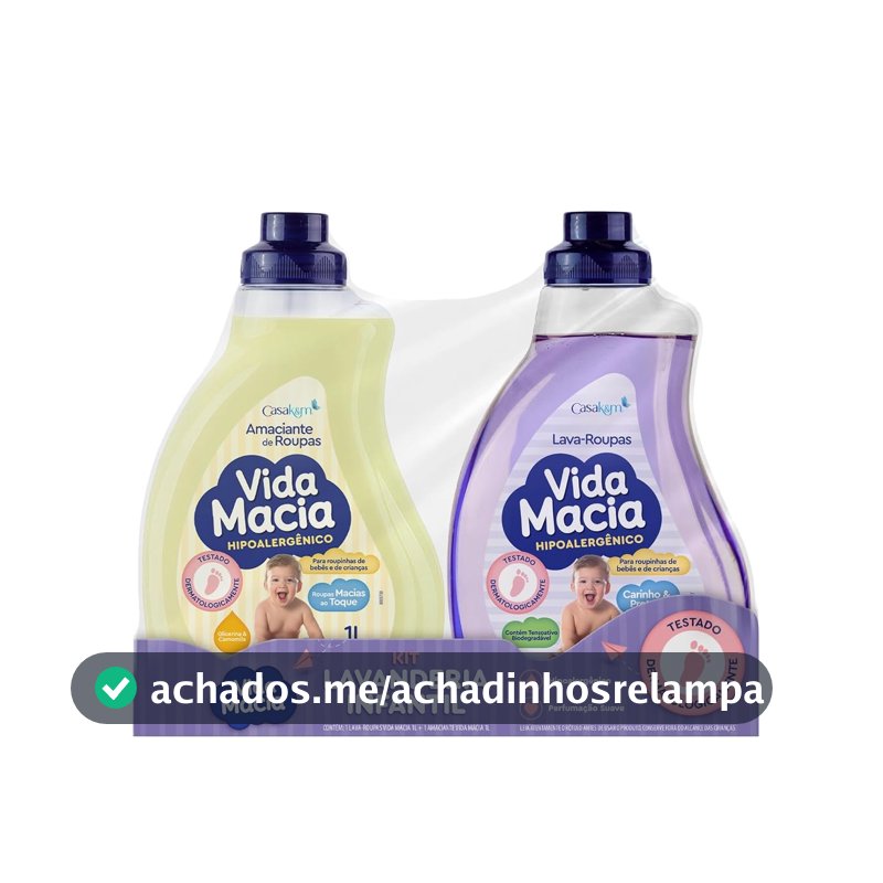 Kit Vida Macia (Lava Roupas e Amaciante - Glicerina e Camomila) 2 x 1L