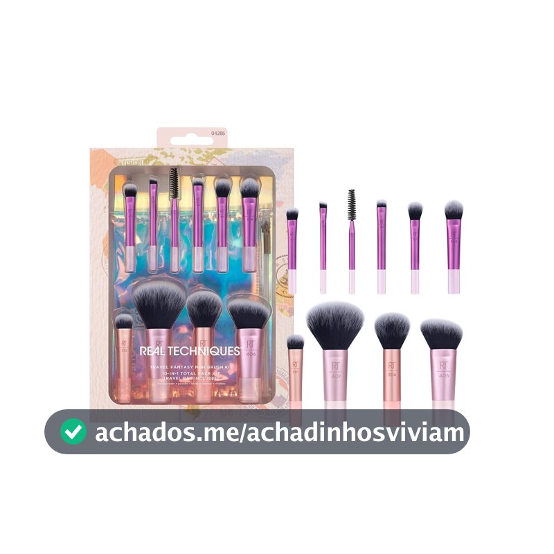 Kit de mini pincéis Fanstasy Real Technique para viagem, pincéis de maquiagem, mini pincéis de tamanho, perfeitos para viagens ou passeios, conjunto de 10 peças