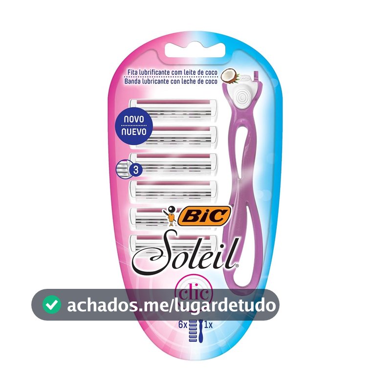 BIC Aparelho De Depilar Soleil Clic 3 Lâminas + 6 Cargas 968721 1 Unidade Yin Yang Lilás Pacote De 6