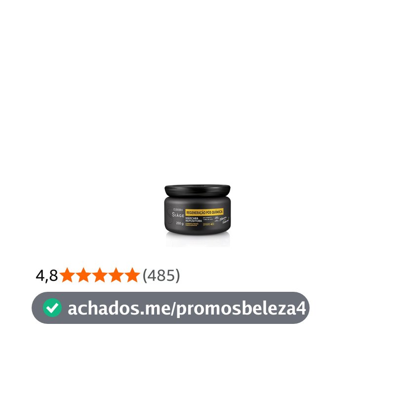Eudora Máscara Repositora Siàge Expert Regeneração Pós Química 250g