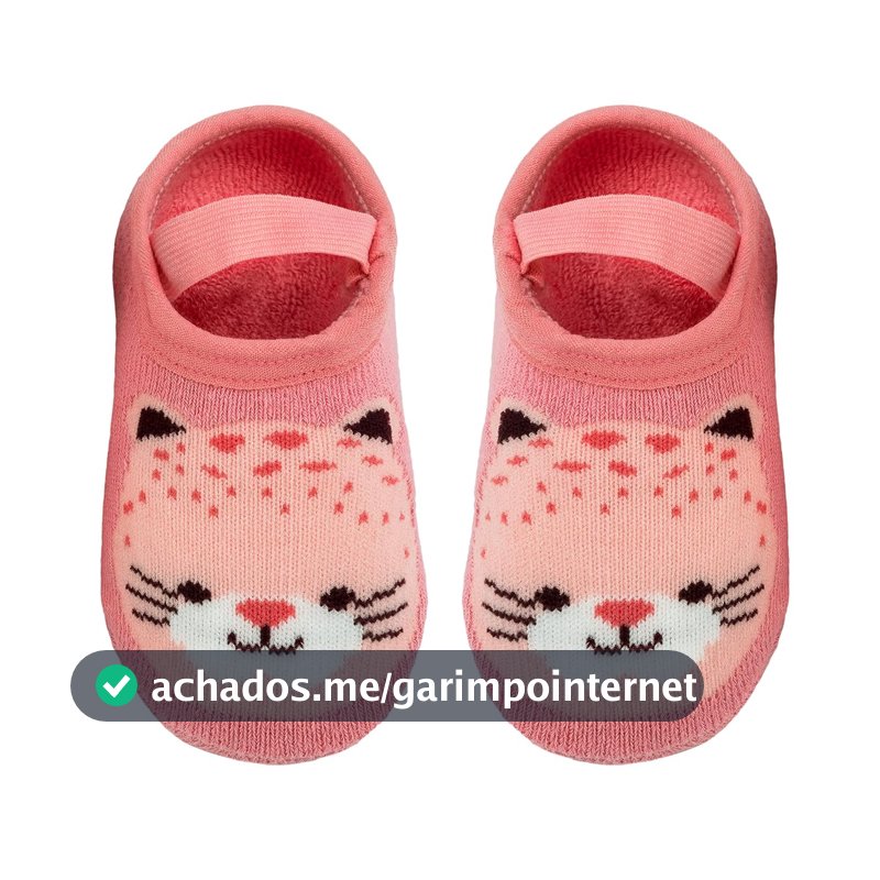 BUBA Meia Sapatilha Antiderrapante Jaguar - M, Modelo: 14533, Cor: Rosa