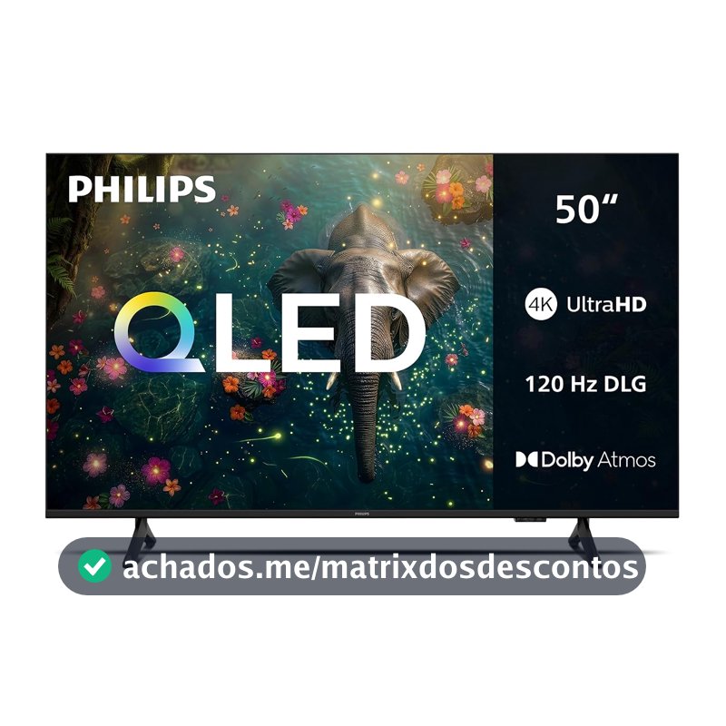 Smart TV Philips 50" 4K QLED 50PQG7811/78 Comando de Voz Bluetooth