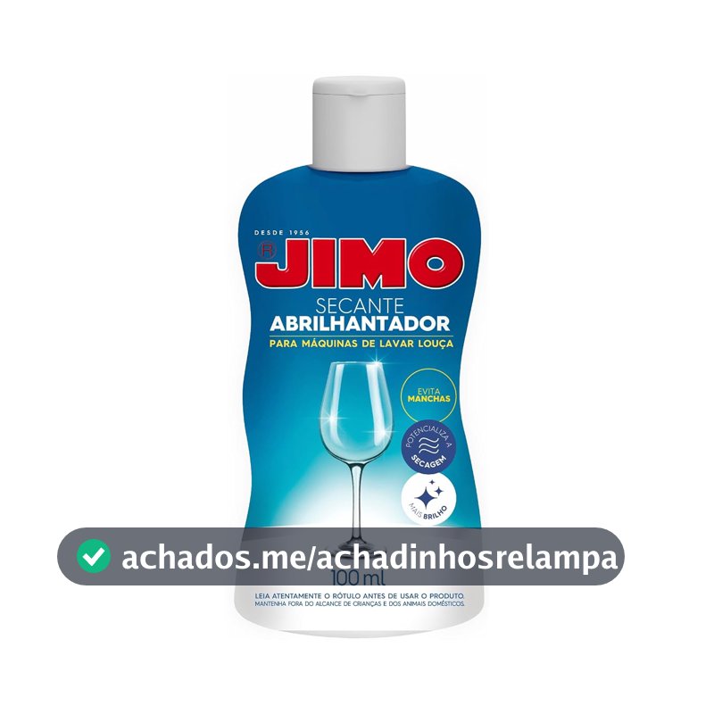 JIMO Secante Abrilhantador para Lava Lou�a Brilho Mais Intenso Sem Res�duos 100ml