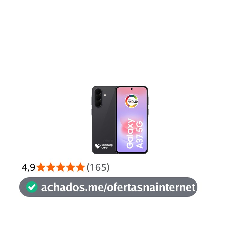 Celular Samsung Galaxy A37 5G 128GB, 6GB RAM, Câmera 50MP (Preto)