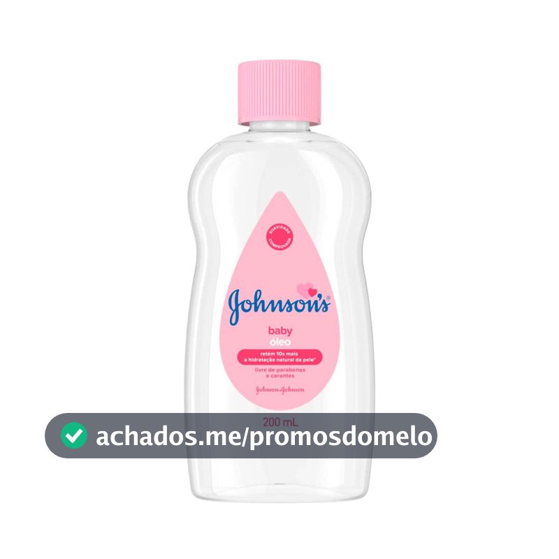Óleo Hidratante para Bebê Johnson's Baby, Puro, 200ml
