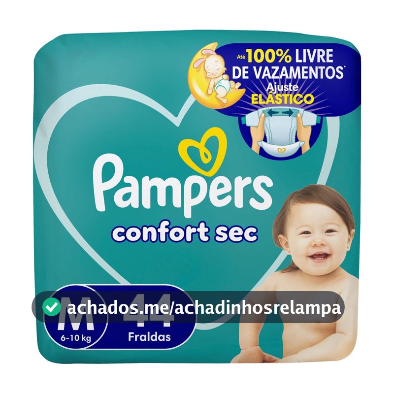 Fralda Pampers Confort Sec Tamanho M 44 Unidades