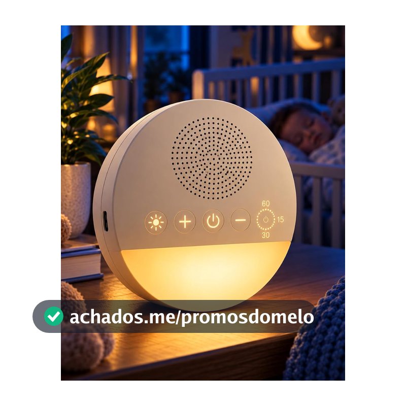 Aparelho de Ruído Branco para Bebê, Adultos, Sons Relaxantes Para Dormir, Timer, Luz Noturna Suave