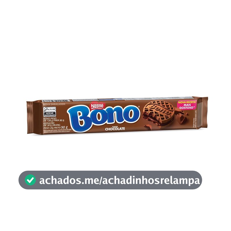 Biscoito Recheado Sabor Chocolate Bono 90g