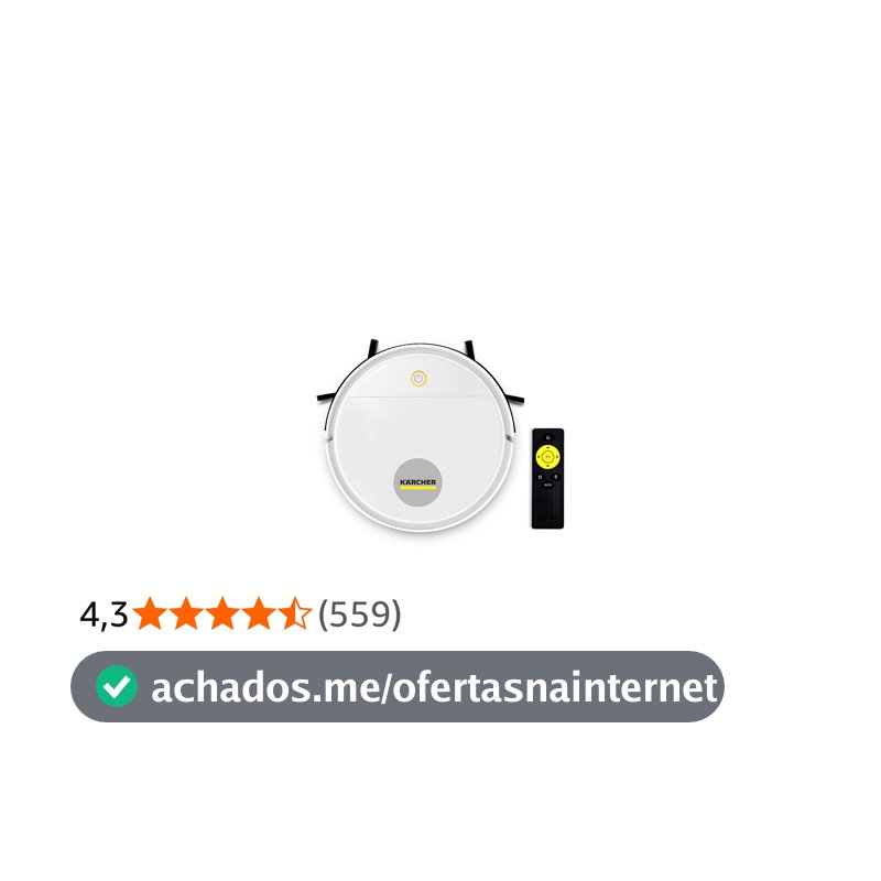 Kärcher Robô Aspirador de Pó RCV 1 controle remoto 3 modos de limpeza sensor anti-queda e de colisão – Bivolt