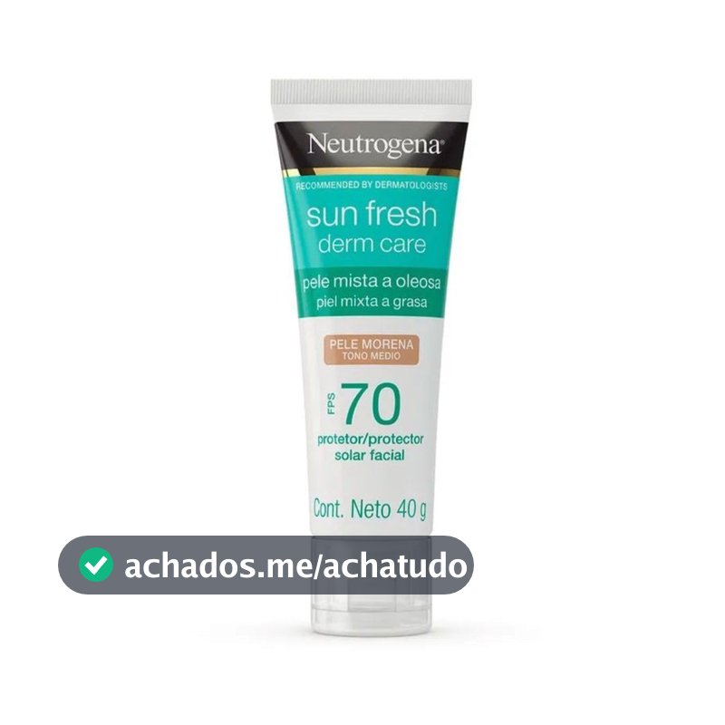 Protetor Solar Facial Neutrogena Sun Fresh, Pele Morena, FPS 70, 40g