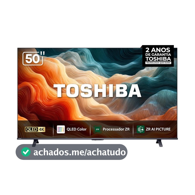 Toshiba Smart TV MiniLED QLED 4K 50" Polegadas 50M450RS com Processador de AI ZR Som Aprimorado por AI Modo Game