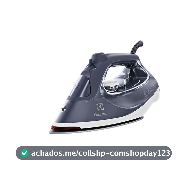Ferro de Passar Seco e vapor Electrolux antiaderente base ceramica vapor vertical extra 1500W azul marinho ESI60 127v