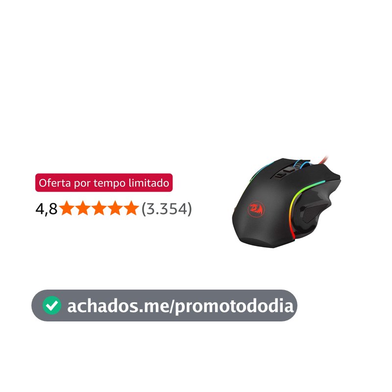 Mouse Gamer Redragon Griffin Preto RGB 7200 DPI M607