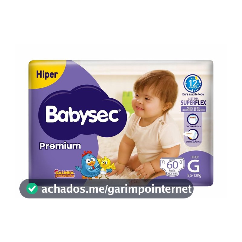 Babysec Fralda Premium Hiper G 60 Un