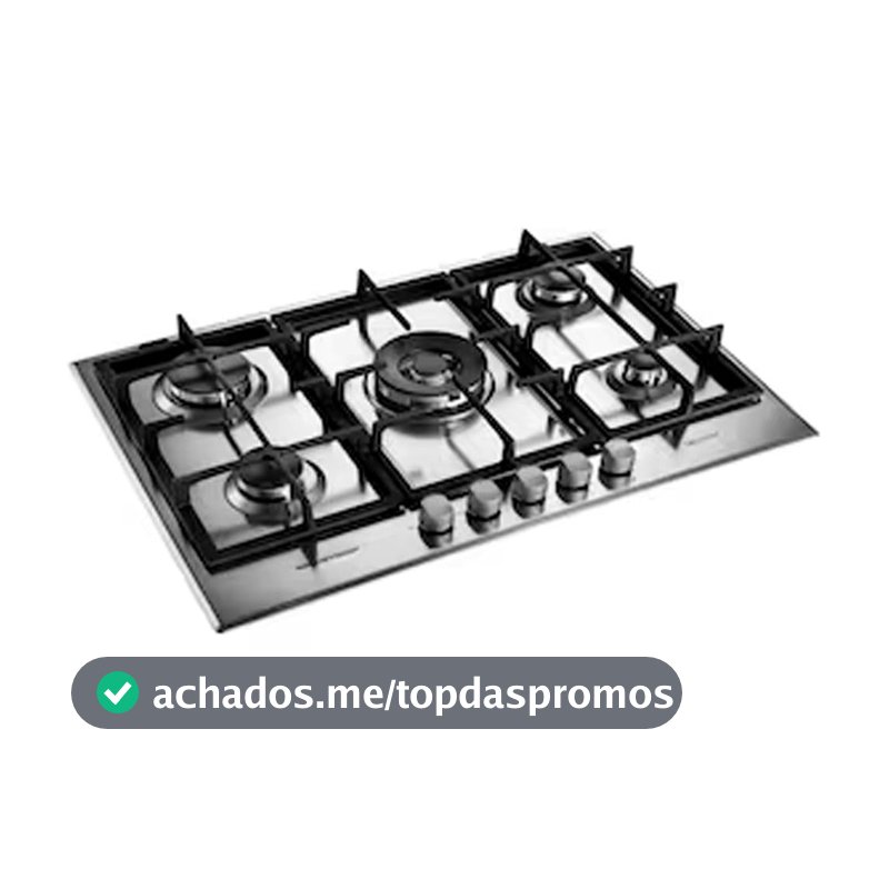 Cooktop 5 Bocas Brastemp Gourmand inox Duplachama e Trempe de Ferro Fundido - BDK75DR