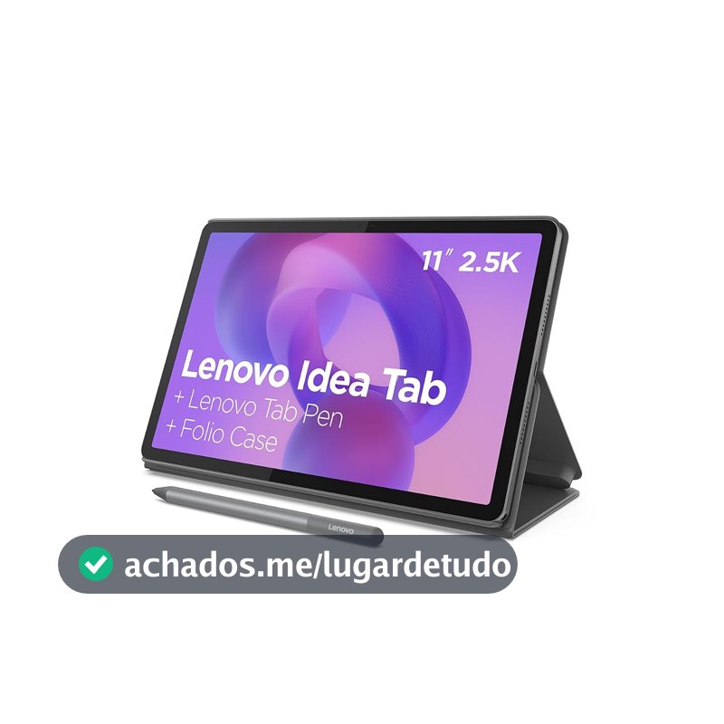 Tablet Lenovo Idea Tab 11" 90Hz - Octa-Core, 4GB RAM, 128GB, Wi-Fi 5, Android 15, Caneta e Capa