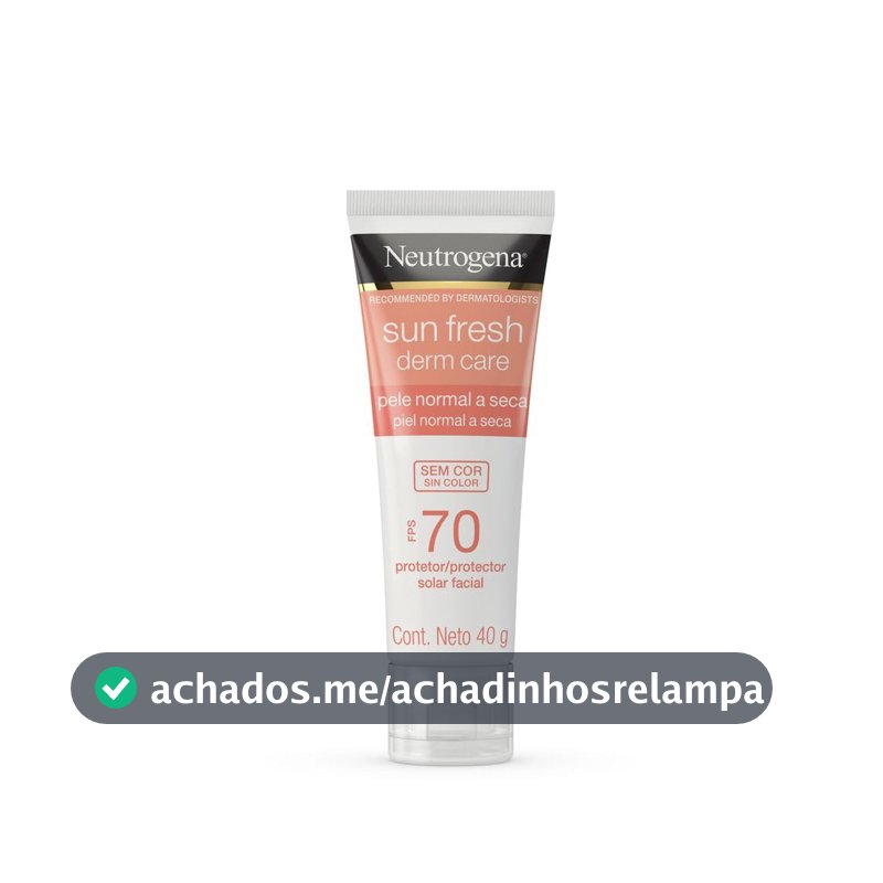 Protetor Solar Facial Neutrogena Sun Fresh, Sem Cor, FPS 70, 40g