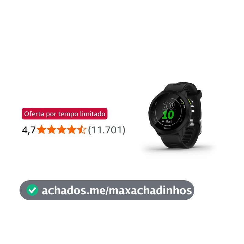Garmin Relógio Forerunner 55 com Monitor Cardíaco de Pulso e GPS