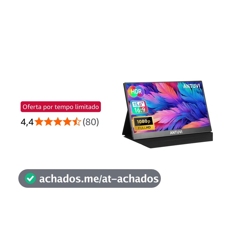 ANTUVI Monitor Portátil 15.6''+ Case, 1080P, MINI Segunda de Notebook Extensor De Tela, Ultra-Slim e portátil, com alto-falante de pé, Adequado para Viagens, Casa, Trabalho/Jogos