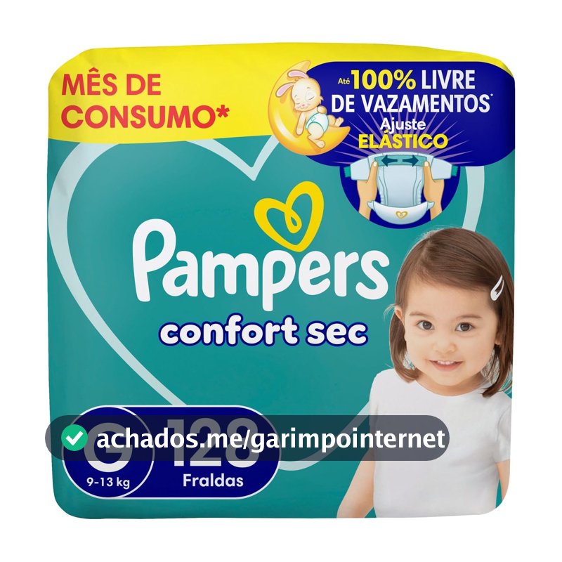 Fralda Pampers Confort Sec Tamanho G 128 Unidades