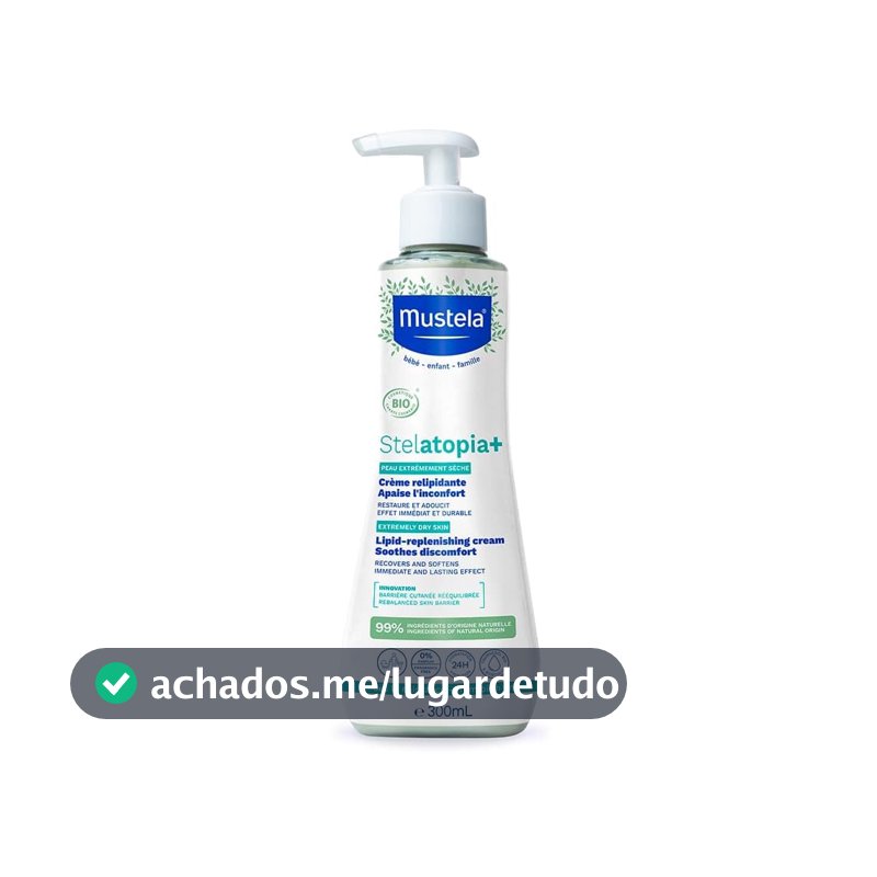 Hidratante Mustela Stelatopia+ Relipidante Antiprurido, 300ml, para Peles Secas e Atópicas, Sem Fragrância, Uso Familiar