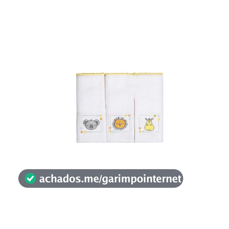 Papi Textil Fralda Bordados Karinho 70Cm X70Cm Contem 03 Un