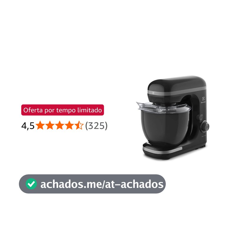 Batedeira planetária Electrolux potente capacidade 5L 750W 12 velocidades função pulsar massa pesada pes antiderrapante EKM30 preto 127v