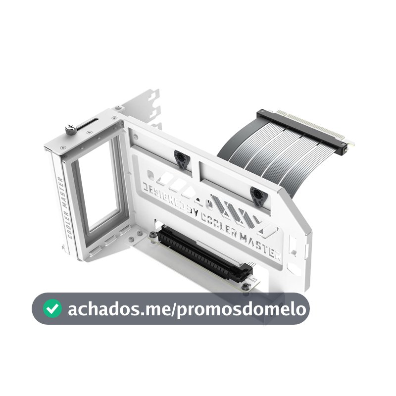 Cooler Master Suporte de cartão GPU vertical Gen5 com cabo Riser PCIe 5.0 x16, suporte de placa gráfica ajustável para capas E-ATX, ATX e Micro-ATX, suporta GPUs de slot triplo, branco