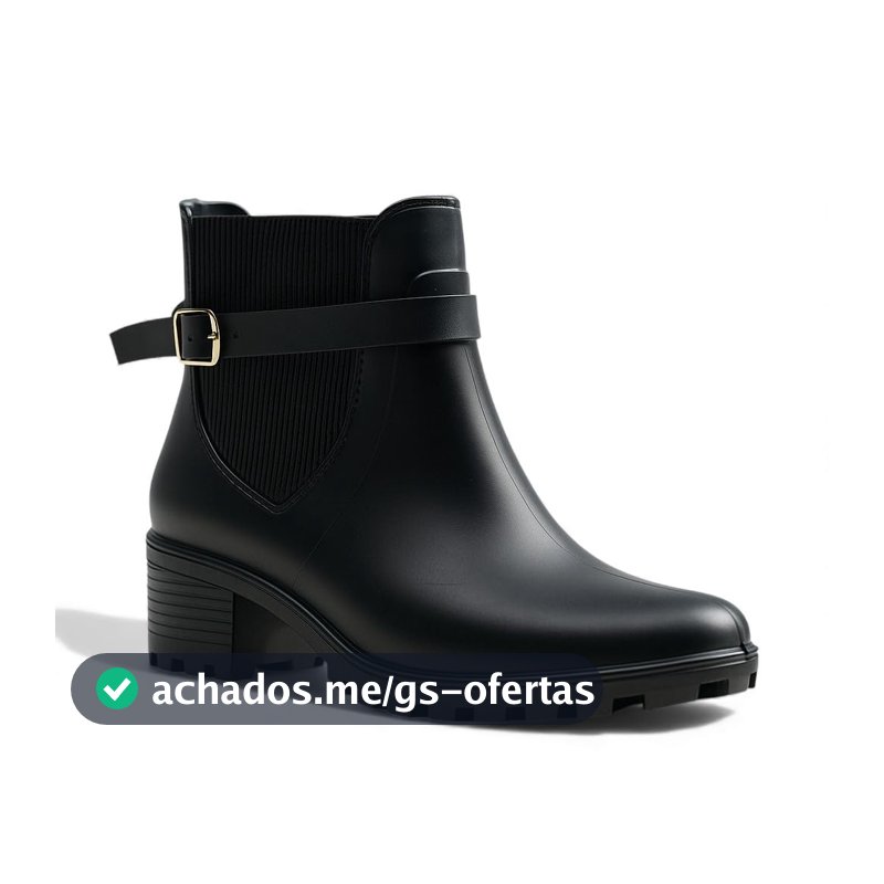 Bota Feminina Impermeável Cano Curto Galocha Para Frio e Chuva Inverno