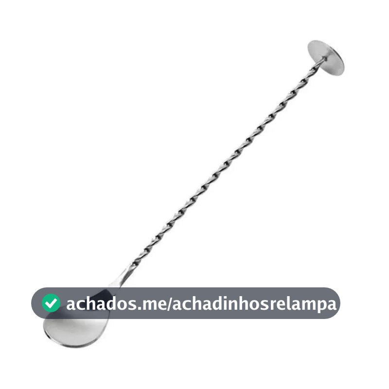Mimo Style Colher Bailarina na Cor Prata, com Cabo Alongado em Espiral