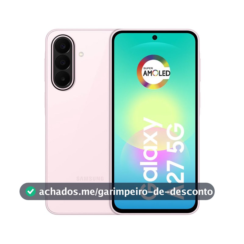Celular Galaxy A27 5G 128GB, câmera tripla de 50MP - Rosa