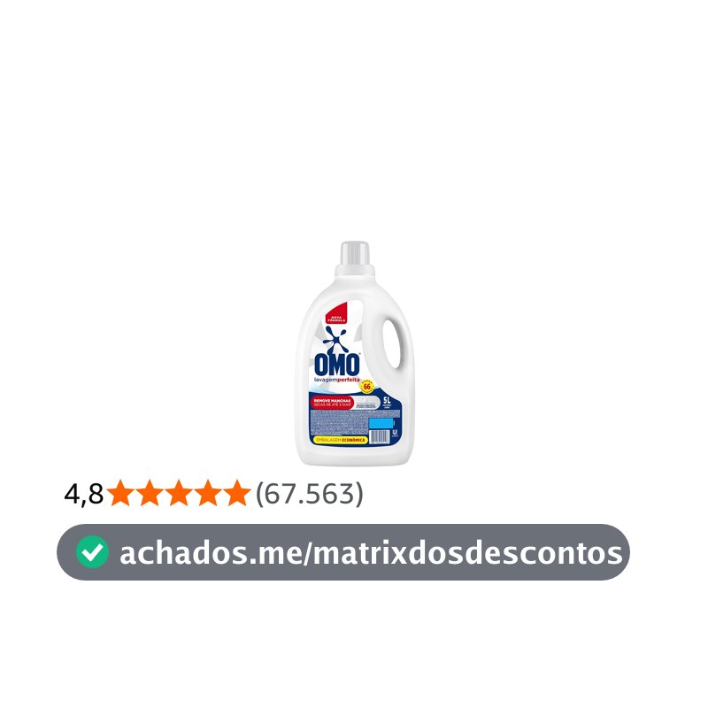 Omo Sabão Líquido Lavagem Perfeita 5l - Tampa pode Variar