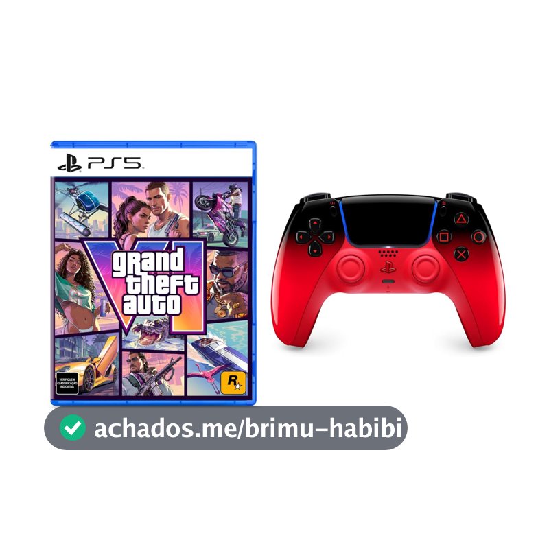 Bundle GTA VI PlayStation 5 + Controle sem fio PlayStation DualSense™ Techno Red
