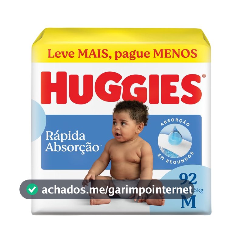 Huggies Fralda Tripla Proteção M 92 Un