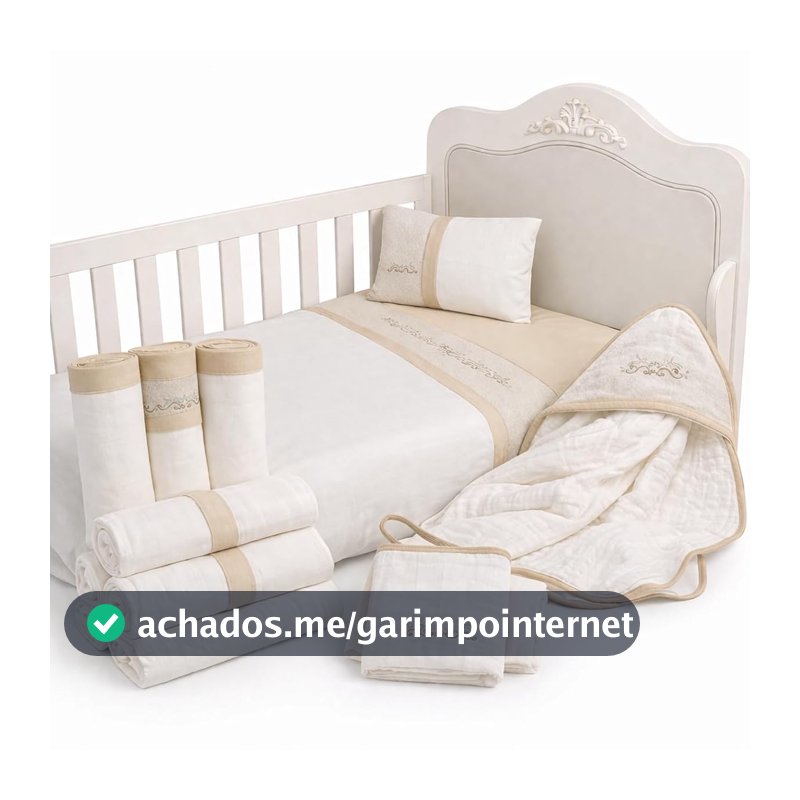 Kit Enxoval Bebê 12 Peças Completo com Cueiros, Toalha de Banho Soft, Jogo de Lençol, Fralda e Panos de Boca para Maternidade (Bege/Creme)