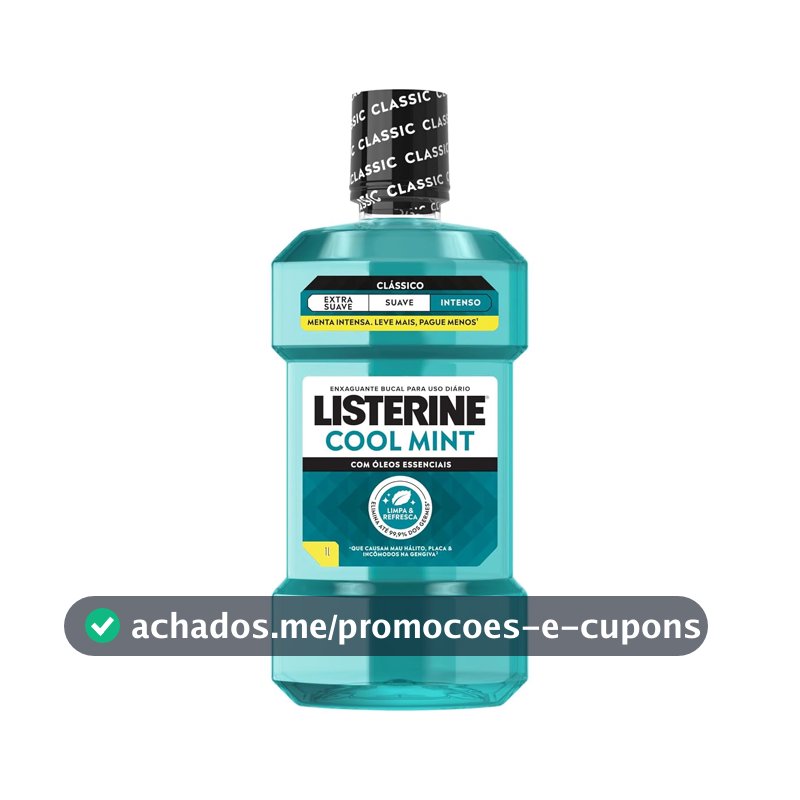 Enxaguante Bucal Cool Mint Listerine, Menta, 1L