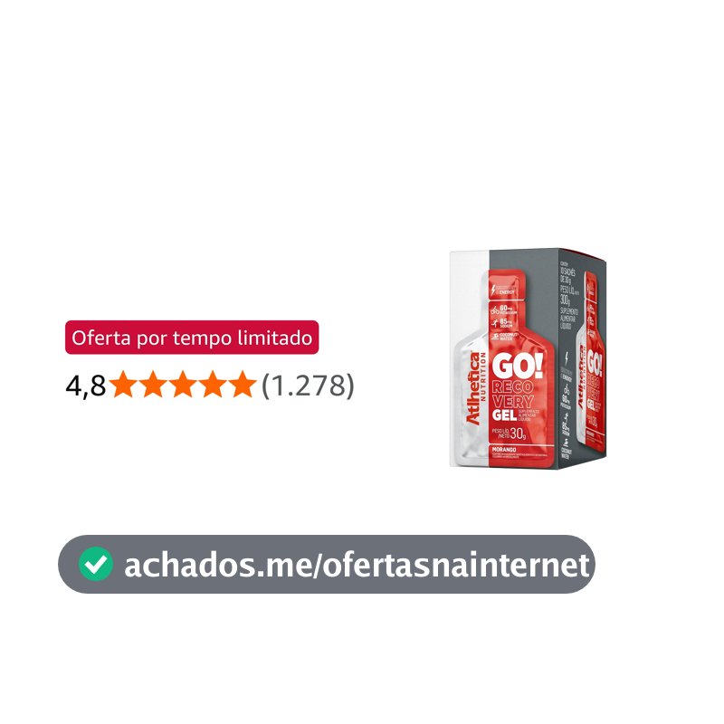 Atlhetica Nutrition Go Energy Gel (10 Sachês) - Sabor Morango