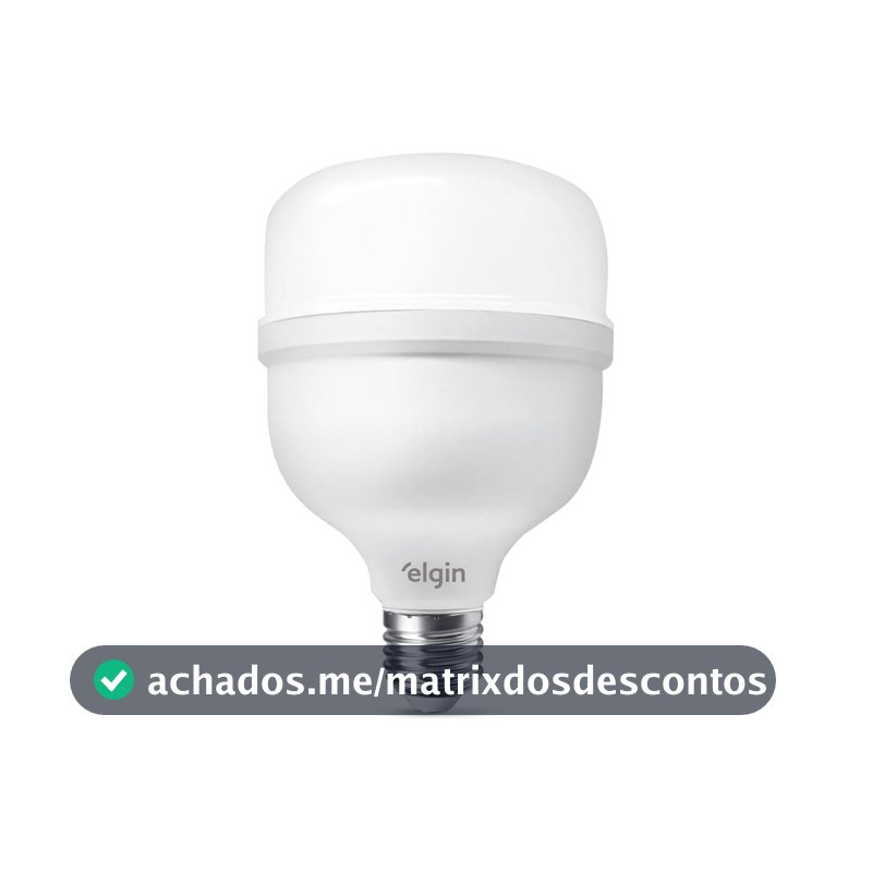 Lâmpada Bulbo LED T 40W 6500K Elgin Bivolt Luz Branca Fria