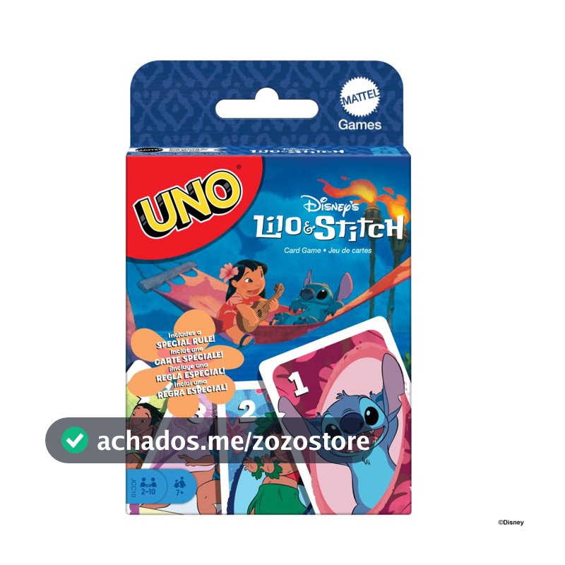 UNO Jogo de Cartas Lilo & Stitch para crianças a partir de 7 anos