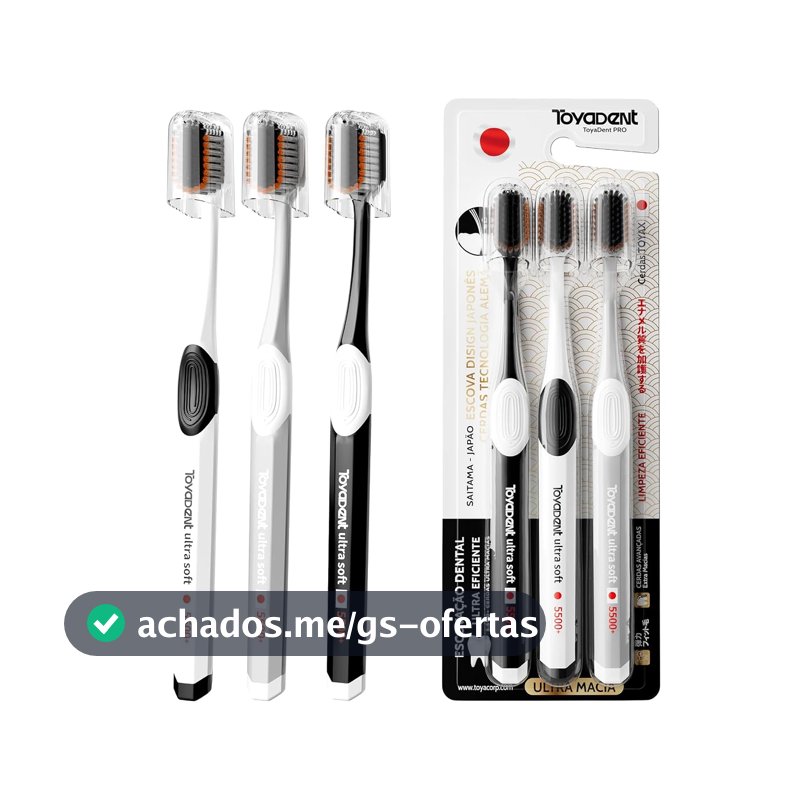 TOYADENT Escova de Dentes com 5500 Cerdas Macia de Carvão Ativado