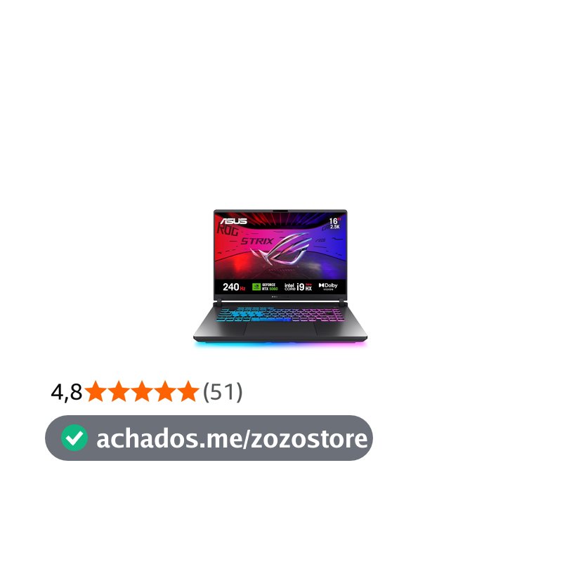 Notebook ASUS ROG Strix G16, Intel Core i9, RTX 5060, 16 GB, 512 GB SSD W11 Home, 16.0'', Eclipse Gray - G615JMR-S5001W
